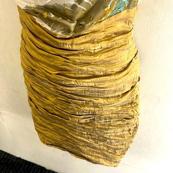 NICOLE MILLER Gold Cocktail Dress - Picture 3 of 5